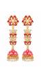 Meenakari jhumka, traditional Long Pink Jhumka Earrings RAE1327