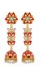 Kundan Meenakari Jhumki Gold-plated Red Long Jhumka Earrings RAE1329