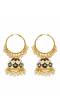 Gold-plated White & Black Hoop Jhumka Earrings  RAE1334