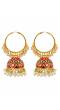 Gold-Pated Multicolor Hoop Jhumka With Pearl  Earring Set RAE1336