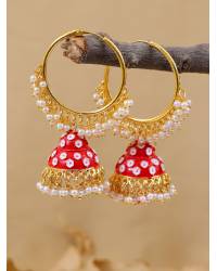 Buy Online Crunchy Fashion Earring Jewelry Crunchy Fashion Gold Tone Thick Tube Round Circle Hoop Earrings CFE1782 Drops & Danglers CFE1782