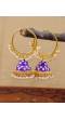 Gold Plated Handcrafted Enamel Purple  Meenakari Hoop Earrings RAE1342