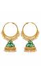 Gold Plated Handcrafted Enamel Royal Green Meenakari Hoop Earrings RAE1344
