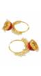 Gold-Plated Red Meenakari Hoops Earrings With-White Pearls RAE1346
