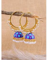 Buy Online Crunchy Fashion Earring Jewelry Gold-Plated Peacock Design Kundan Stone White & Green  Embedded Maang Tika CFTK0033 Jewellery CFTK0033