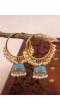 Gold Plated Enamel Royal Blue Meenakari Hoop Earrings RAE1361