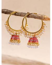 Buy Online Royal Bling Earring Jewelry Gold-plated White & Black Hoop Jhumka Earrings  RAE1334 Jewellery RAE1334