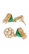 Gold-plated Green Floral Kundan Earrings RAE1371