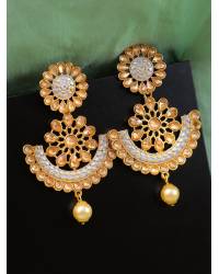 Buy Online Royal Bling Earring Jewelry Crunchy Fashion Gold-Plated Bollywood Style Green Kundan Work  Jhumka Earrings RAE1108 Jewellery RAE1108