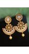 Gold-Plated Floral Stone Work Earrings RAE1373