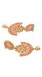 Traditional Floral Gold  Plated Peach Dangler Earring RAE1374