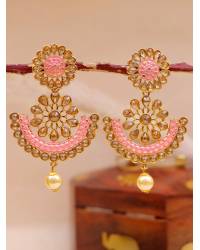 Buy Online Crunchy Fashion Earring Jewelry Crunchy Fashion Gold Tone Wave Hoop Earrings CFE1785 Drops & Danglers CFE1785
