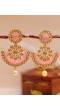 Traditional Floral Gold  Plated Peach Dangler Earring RAE1374