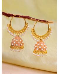 Buy Online Crunchy Fashion Earring Jewelry Pink-White Multicolor Evil-Eye Dangler Earrings for Girls and Drops & Danglers CFE2242