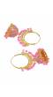 Traditional Gold-plated Pink Hoops Jhumka Earrings RAE1379