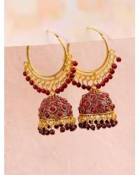 Buy Online Crunchy Fashion Earring Jewelry SwaDev Gold-Tone Green Coloured Kundan AD/ Stones Studded & Pearl Beaded Jewellery Set SDJS0104 Jewellery Sets SDJS0104