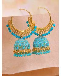 Buy Online Royal Bling Earring Jewelry Ethnic Oxidised Silver Peacock Jhumka Earrings for Women/Girls Jhumki RAE2288