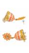 Gold-plated Peach color Meenakari Jhumka Earrings RAE1390