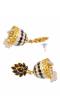 Gold-plated Black Meenakari Design Jhumka Earrings RAE1392