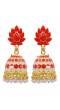 Indian Gold-plated Red Floral Meenakari Jhumka Earrings RAE1396