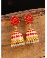 Buy Online Royal Bling Earring Jewelry Gold-Plated Kundan Dangler Green Color ChandBali Jhumka Earrings RAE1465 Jewellery RAE1465