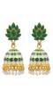 Gold-plated Meenakari Floral Green Jhumka Earrings RAE1397