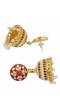 Gold-plated Meenakari & kundan Marron Round Earrings RAE1401