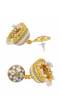 Gold-Plated Round Meenakari & Kundan Design Grey Earrings RAE1403