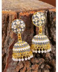 Buy Online Royal Bling Earring Jewelry German Silver & Maroon Pearls Jhumka Earrings  Jewellery RAE0590