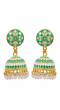 Meenakari Green Kundan Round Earrings RAE1404