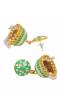 Meenakari Green Kundan Round Earrings RAE1404