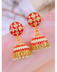 Buy Online Crunchy Fashion Earring Jewelry Red Rose AD Stone Ring Jewellery CFR0212
