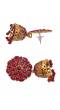 Gold-Plated Floral Maroon Jhumka Earring RAE1409