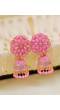Indian Floral Round Pink Jhumka Earrings RAE1411