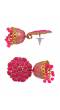 Gold-plated Royal Pink Stone Work Jhumka Earrings RAE1412