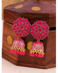 Buy Online Royal Bling Earring Jewelry Traditional Gold-Plated  White & Pink Pearl Pasa Earrings RAE1821 Jewellery RAE1821