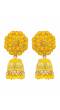 Gold-plated Yellow Floral Jhumka Earrings RAE1415