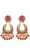 Gold-Plated Maroon Color Kundan Drop & Dangler Earrings RAE1421