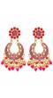 Gold-Plated Royal Pink Color Kundan Drop & Dangler Earrings RAE1424