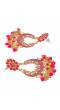 Gold-Plated Royal Pink Color Kundan Drop & Dangler Earrings RAE1424