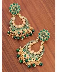Buy Online Royal Bling Earring Jewelry Traditional Gold Plated Dark Green Pearl Jhumki Earring RAE0734  Jewellery RAE0734