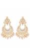 Gold-Plated Chandbali White Kundan Work Dangler Earring RAE1426