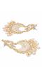 Gold-Plated Chandbali White Kundan Work Dangler Earring RAE1426