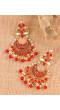 Traditional Gold-Plated Meenakari & Kundan Red  Dangler Earrings RAE1429