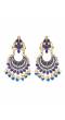 Traditional Gold-Plated Meenakari & Kundan Blue Dangler Earrings RAE1431