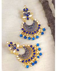 Buy Online Royal Bling Earring Jewelry Meenakari Gold Plated Kundan Green Jhumka Earrings With Pearls RAE1022 Jewellery RAE1022
