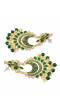 Traditional Gold-Plated Meenakari & Kundan Dark Green Dangler Earrings RAE1432