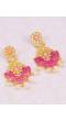 Gold-plated Pink Choker Kundan Studded Dangler Earrings RAE1433