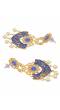 Gold-plated Blue Choker Kundan Studded Dangler Earrings RAE1435