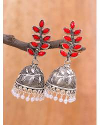 Buy Online Royal Bling Earring Jewelry Baby Pink Meenakari Jhumka With Pearl Beads Jewellery RAE2421